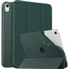MoKo Custodia Protettiva per iPad (A16) 11a Generazione 11 Pollici 2025/10a gen 10,9 2022, iPad Cover in TPU e Pelle PU Chiusura Magnetica, Sostegno, Auto Riattivazione/Standby, Verde notte
