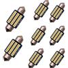 YOUNLEN LED auto interni,8 pezzi, 36MM, 500 lumen, 30MSD, 12 V Illuminazione interna a LED,LED macchina interni,LED interni auto,p21w LED,accessori auto interno,w5w,Xenon,Colori caldi