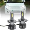 NSLUMO Kit Conversione Fari Full LED Anabbaglianti,Abbaglianti Fiat 500e Elettrica Nuova Fi.at 500 2020 2021 2022 Fascio Abbagliante 6500K Tutto in uno H19 LED Canbus Faro Anabbagliante H19