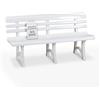 Tomaino - Panchina Da Giardino In Plastica - Panca da Giardino da 3 o 4 Posti - Panchina da Esterno per Balcone, Terrazzo Veranda - Panca in Plastica White