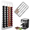 Bocguy Porta capsule per 40 capsule di caffè, 40,5 x 22 cm, in acciaio inox per porta capsule, strisce adesive per caffè