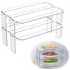 xtemtoamz Scaffale Cucina Ripiani - Scaffali Salvaspazio, Mensole Ripiano Cucina, Ripiano per Interno Armadio, Frigorifero, Organizzatore Cucina Impilabile per Stoviglie, 2 Pezzi