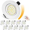 Lichtlord Faretti LED da Incasso per cartongesso, 5W Equivalenti a 50W, 600LM Dimmerabile10%-100%,230V Luce Naturale 4500K, Orientabile di 30°, Faretto led incasso IP44 Bianco Ultrasottili,Set di 10