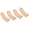 Hape Guide curve lunghe a T, in legno di faggio naturale, scala a T, compatibili con la maggior parte dei set ferroviari in legno, 3Y+