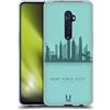 Head Case Designs New York Silhouette Di Luoghi Famosi 2 - Us Custodia Cover in Morbido Gel Compatibile con Oppo Reno 2