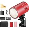 GODOX Red AD100Pro - Kit di luci stroboscopiche tascabili per studio fotografico, 100 W, testa rotonda, TTL HSS, leggero, portatile, compatto, flash da modellazione + diffusore a cupola