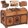 WOODEN.CITY Scrigno del tesoro Escape Room in a Box, scatola rigida per adulti, kit di legno per indizi, puzzle 3D Escape Room, puzzle meccanici in legno per adulti, scatola puzzle pirati