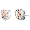 Engelsrufer Orecchini da donna a forma di cuore bicolore in argento sterling in argento e oro rosa, chiusura a incastro, senza nichel, 9 mm, 9 mm, Argento sterling, Nessuna pietra preziosa