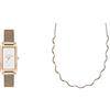Skagen Orologio Hagen da donna e collana con catena a onde, movimento a tre lancette