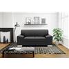DOMO. collection Divano Alisson, 2 posti, set da 2 pezzi, 164 x 83 x 75 cm (larghezza x profondità x altezza), colore: nero