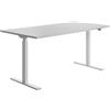 Topstar E- Table Scrivania Regolabile in Altezza, Legno Metallo, Bianco, 160 x 80 cm