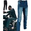Texpeed Pantaloni da moto con protezioni - Jeans da motociclista in Aramid 280 g/m² con armatura protettiva (EN 1621-1) - Taglio conico Blu - (6XL Girovita/Gamba Lunga)