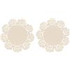 PREMIER Housewares 1203547 Set di 2 Tovagliette, Il Design Rosa, Feltro di Colore Avorio