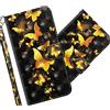 COTDINFOR pour Galaxy A9 2018 Custodia Cover TPU 3D Effect Painted PU in Pelle con Wallet Card Holder Magnetico Ultrasottile Antiurto Flip Custodia per Samsung Galaxy A9 2018 Golden Butterflies YX