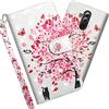 COTDINFOR pour Huawei Mate 20 Lite Custodia Cover TPU 3D Effect Painted PU in Pelle con Wallet Card Holder Magnetico Ultrasottile Antiurto Flip Custodia per Huawei Mate 20 Lite Flower Tree Cat YX