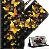 COTDINFOR pour Sony Xperia L1 Custodia Cover TPU 3D Effect Painted PU in Pelle con Wallet Card Holder Flip Custodia per Sony Xperia L1 Golden Butterflies YX.