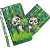 COTDINFOR pour LG K30 2019 Custodia 3D Effect Painted PU in Pelle con Wallet Card Holder Magnetico Ultrasottile Antiurto Flip Custodia per LG K30 2019 Climbing Bamboo Panda YX