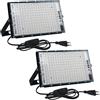 CREATESTAR Faretto LED da Esterno 150W 2 Pezzi, 3000K Bianco Caldo Faro LED Esterno con Spina, 15000LM Luce di Sicurezza IP65 Impermeabile LED Faretti per Garage, Cortile, Giardino, Terrazza