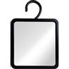 Mirrorvana Specchio da doccia antiappannamento da appendere con gancio - specchio barba da bagno per rasatura, ingrandimento 1X - 16 x 16 cm (nero)