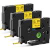MarkField HS HSe-611 Nastro Adesivo Termorestringente compatibile con Brother P-touch PT-E110 H300 E300VP E500 E550W, 5.8mm x 1.5m, Nero su Giallo, HSe611 Heat Shrink Tube Etichette, 3 Pack