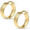 Amberta Orecchini a Cerchio Spessi in Argento Sterling 925 da Donna: Cerchi Dorati Orecchini Spessi Martellati 15 mm