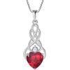 FJ Collana Nodo Celtico Irlandesi in Argento Sterling 925 Ciondolo Infinito con Pietre Portafortuna Luglio Rubino Collana per Donna