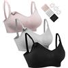 HOFISH Reggiseno da Allattamento maternità a Coppa Piena Leggermente Imbottito Senza Ferretto, Confezione da 3 Pezzi (Rosa-Nero-Beige), Taglia XL