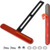 evermotor universale moto E4 catarifrangente posteriore stretto rosso con lungo porta targa catarifrangente cat's eye scooter quad omologato E, 140 mm x 18 mm x 6 mm