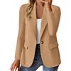 Shiningupup blazer donna corto elegante cerimonia cappotto donna invernale Giacche casual da donna con maniche a sbuffo Giacche da ufficio aperte sul davanti Giacche da lavoro Tuta da lavoro (Z-231103-1-Khaki, L)