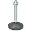 Ganter Normelemente | Piedino articolato - GN 344-80-M12-98-BG | piede in plastica termoplastica | mandrino regolabile in acciaio | D: 80, M12 x 98