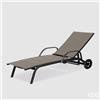 Enzo De Gasperi EDG Enzo de Gasperi Lettino Sdraio Prendisole con Ruote 193x70 cm Sabbia