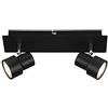 BRILONER Leuchten - Faretto da soffitto a LED, 2 lampadine, lampada girevole e inclinabile, 2x GU10, 5 Watt, 460 Lumen, 3.000 Kelvin, nero