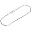 NKlaus Bracciale da donna con catena a palline in argento 925 da 18cm 2,20mm 3gr 5449