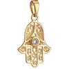 NKlaus Mano di Fatima ciondolo con zirconi bianchi placcato oro 18 carati Occhio di Fatima 3830