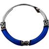 NKlaus - singoli orecchini a cerchio blu scuro Lusia 20 mm - Argento 925 6470