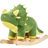 FUNLIO Dinosaur Baby Rocking Horse per Bambini 1-3 Anni, Triceratopo a Dondolo Peluche Verde Potente e Carino, Cavalcabile Dinosauri a Dondolo, Facile da Montare