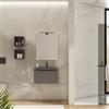 DEGHI Mobile bagno sospeso 60 cm con lavabo integrato grigio opaco e specchio - Agave Color