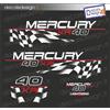 Adesivi motore marino fuoribordo Mercury 40 cv XR gommone barca stickers