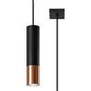 SOLLUX lighting Lampada a Sospensione - Lampada a Soffitto in Acciaio - 1 Paralume - Lampada LED - Nero Rame Loopez