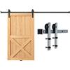 VEVOR Kit Ferramenta per Porta Scorrevole 244cm Binario per Porta da Fienile Adatto a Porta Singola Larghezza 1,12-1,32 m Spessore 32-45 mm 150kg Puleggia Silenziosa Forma I per Casa Fattoria Granaio