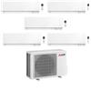 Mitsubishi Climatizzatore Penta Split Kirigamine Zen MSZ-EF Bianco 9+9+9+12+12 con MXZ-5F102VF Inverter R32 WiFi Classe A++ ,