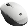 HP 300 Mouse Dual Mode Wireless 2,4ghz, Sensore Ottico 1200 DPI, Bluetooth, Collegamento fino a 2 PC contemporanemanete, 2 Pulsanti, Rotella di Scorrimento, Adattatore USB, Smart Tv, Argento