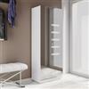 DEGHI Scarpiera armadio 70x180h cm in legno bianco con 2 ante a specchio e 7 ripiani - Boos