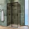 DEGHI Box doccia 80x100 cm scorrevole vetro temperato 8 mm bronzato profilo nero opaco 200 h - Tessa