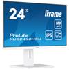 iiyama iiyama ProLite XUB2492HSU-W6 - Monitor a LED - 24 (23.8 visualizzabile) - 1920 x 1080 Full HD (1080p) @ 100 Hz - IPS - 250 cd/m² - 1300:1 - 0.4 ms - HDMI, DisplayPort - altoparlanti - bianco opco XUB2492HSU-W6