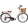 Cicli Tessari - bicicletta donna bici da passeggio city bike 26 cambio 6 velocita' telaio basso cesto in vimini vintage