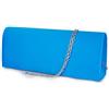 Emila Pochette azzurra in raso elegante cerimonia da donna ragazza signora Borsa a mano piccola Clutch borsetta tinta unita di moda matrimonio comunioni Raso Azzurro
