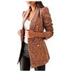 Generic Blazer Felpa Donna Invernale Eleganti Leggera Tailleur Autunno Cerimonia Corto Blazer Sportiva Lavoro Casual Cappotto con Tasca Slim Fit con Bottoni Capispalla