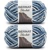Bernat Blanket - Filato in poliestere da 300 g, super grosso n. 6, pesante, per lavori a maglia e all'uncinetto, 200 m, colore: blu sfumato, confezione da 2