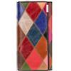 Karoukee Lungo Bifold Portafoglio in Vera Pelle da Donna, Patchwork Unico Pochette Colorato per Cellulare, Portafoglio Porta carte di credito di grande capacità, Porta monete con Kiss Lock